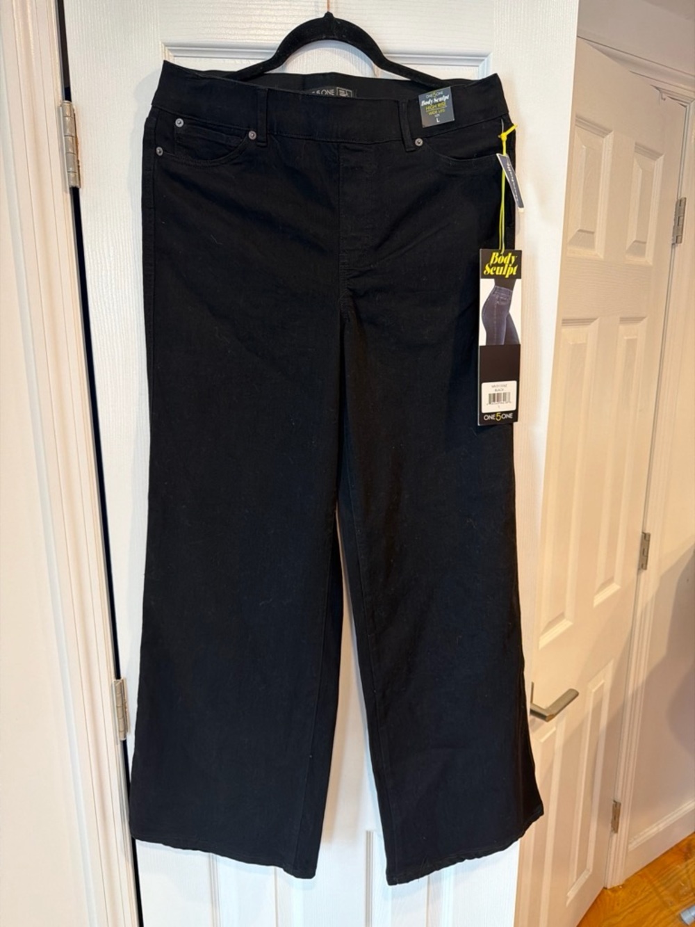 one 5 one Black Flare Wide-Leg Jeans